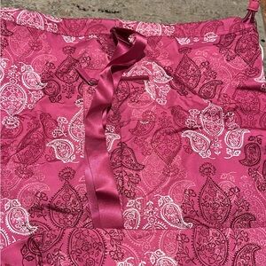 Vera Bradley Pink Paisley Print Laundry Bag Ribbon Detail